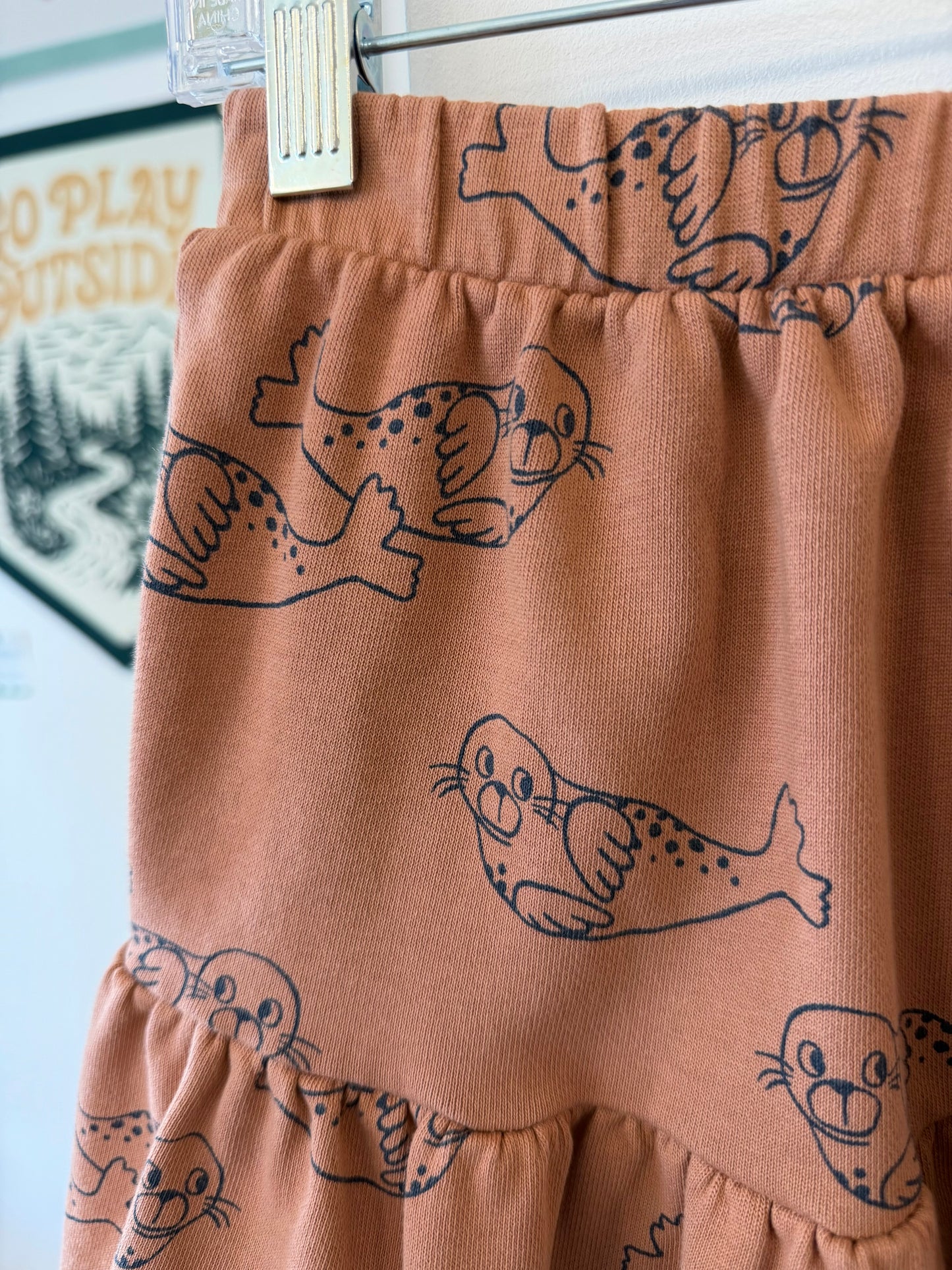 2/2T, H&M, Brown, Seal print pull-on skirt