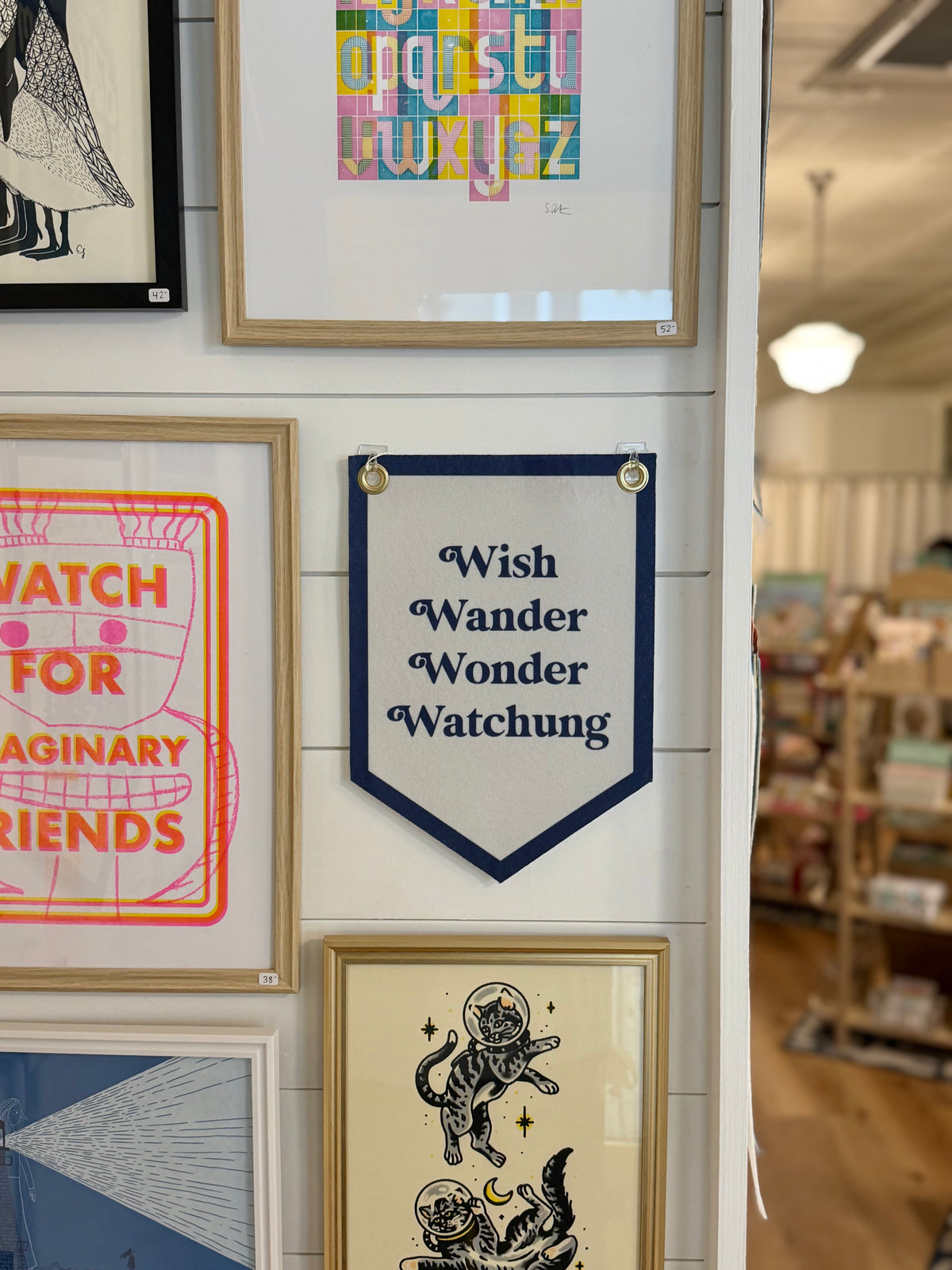Benoit's Design Co., Wish Wander Wonder Watchung felt pennant