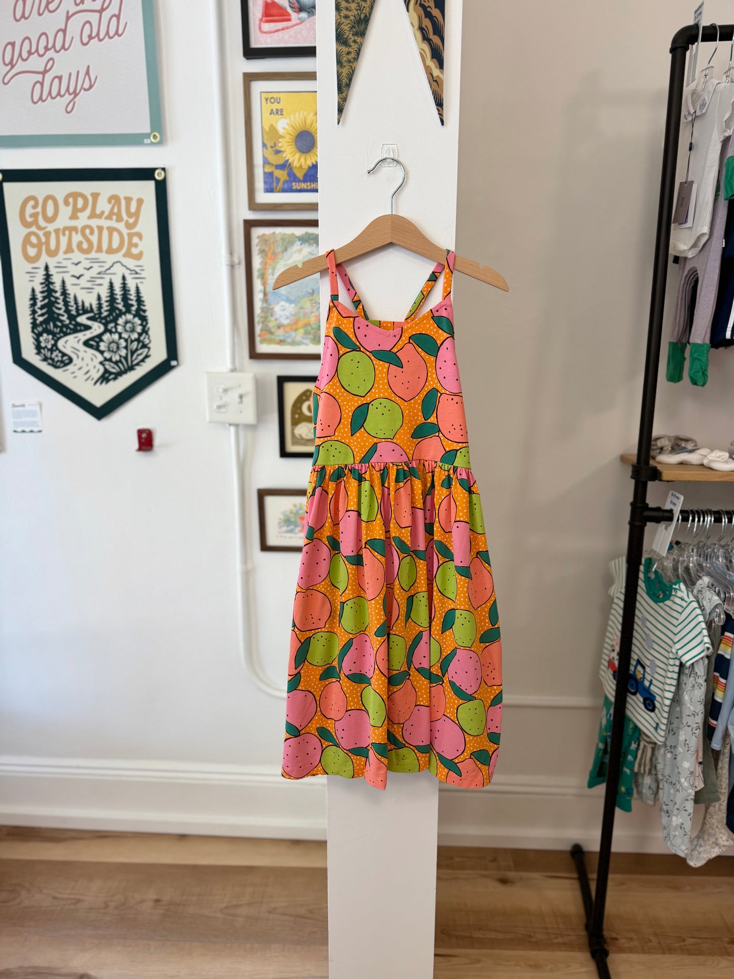 8, Tea Collection, Pink, NEW w/ tags - Citrus racerback twirl dress