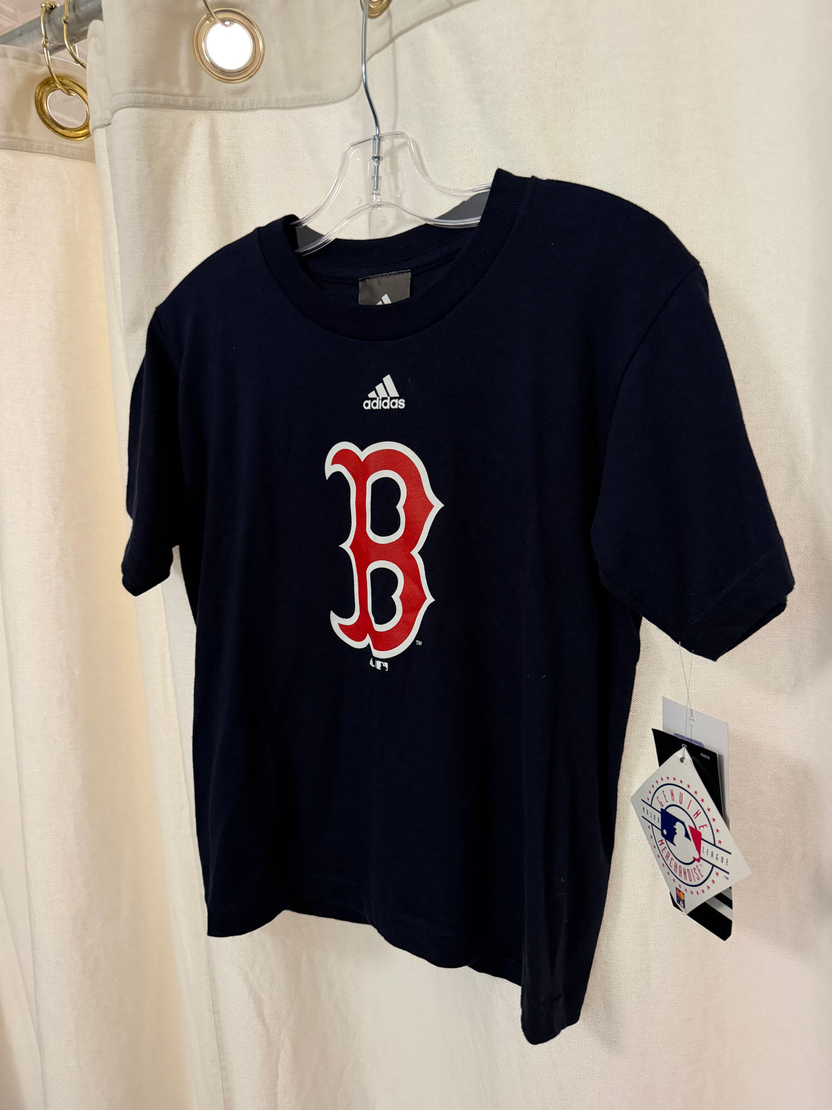 5-6, Adidas, NAVY, NEW w/ tags - Boston Red Sox red B logo t-shirt