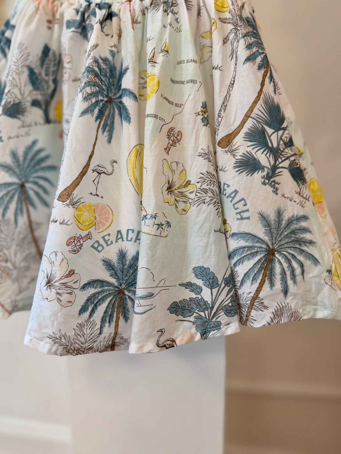 2/2T, Janie and Jack, White, Aloha print flutter strap dress