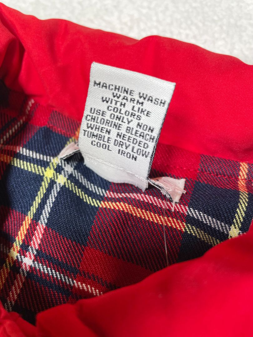 4/4T, Lydia Jane, Red, Quilted snap-up jacket, plaid lining