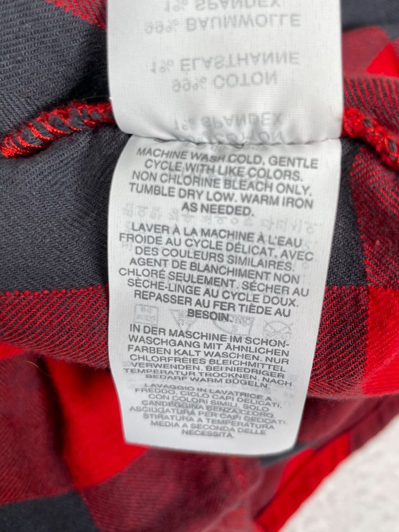 3/3T, J.Crew Crewcuts, Red, Gingham lightweight flannel long-sleeve button-up shirt, red/black