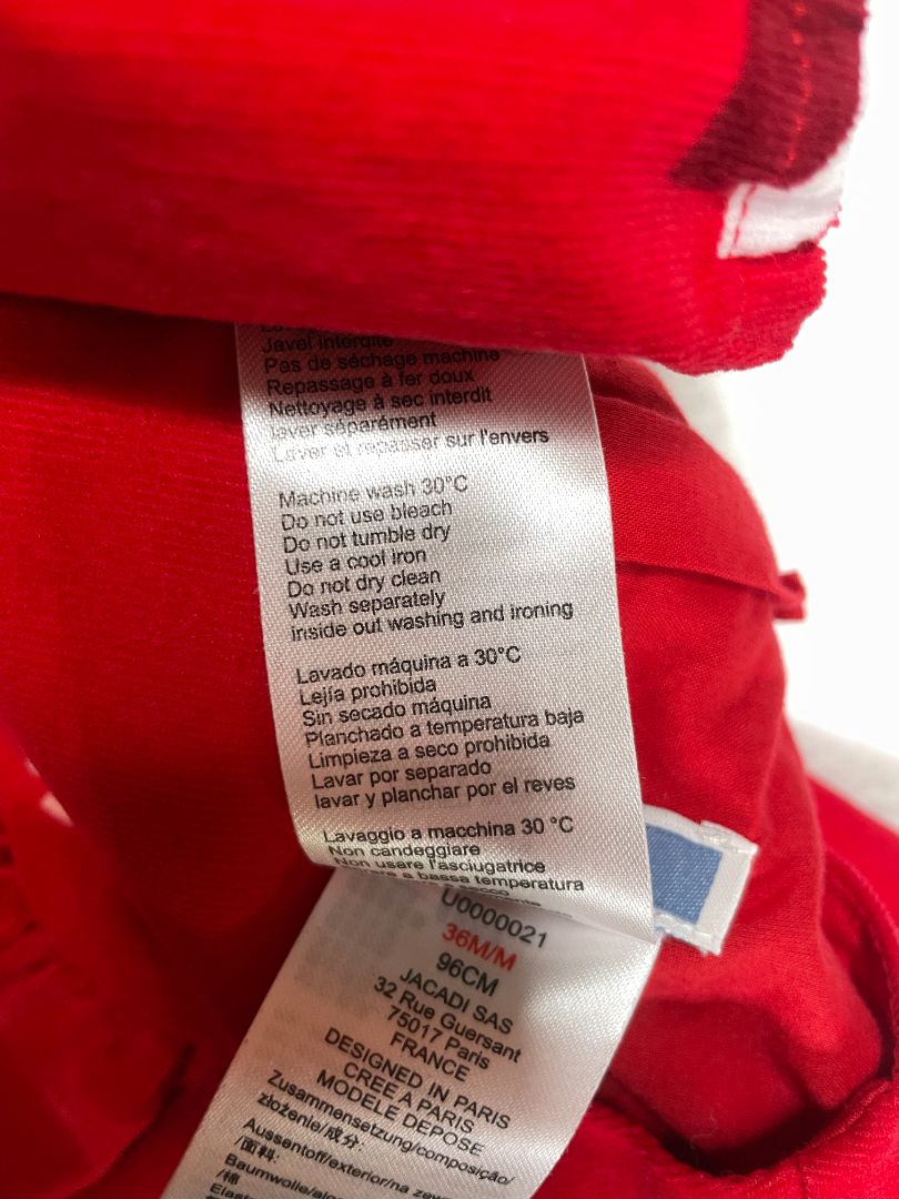 3/3T, Jacadi, Red, Corduroy long-sleeve bird dress