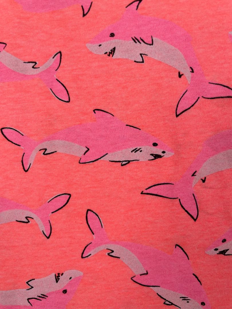 4-5, OshKosh B'Gosh, Pink, Neon shark t-shirt