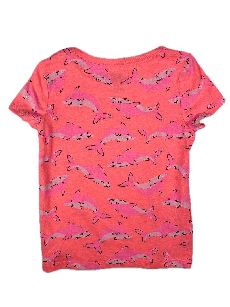 4-5, OshKosh B'Gosh, Pink, Neon shark t-shirt