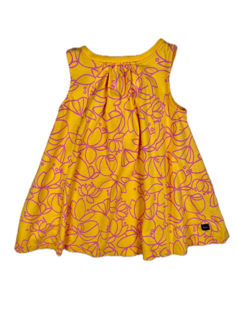 9-12 mo, Tea Collection, Yellow, Sleeveless dress w/ purple flowers