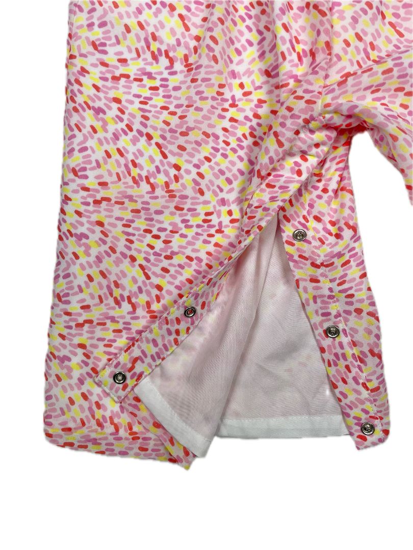 18-24 mo, Janie and Jack, Pink, New w/ tags - Sleeveless jumpsuit, red/yellow dash pattern, snap legs, bow collar