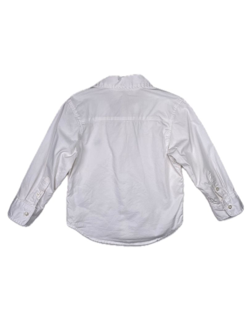 2/2T, H&M, White, Long-sleeve solid button-up shirt, ram emblem