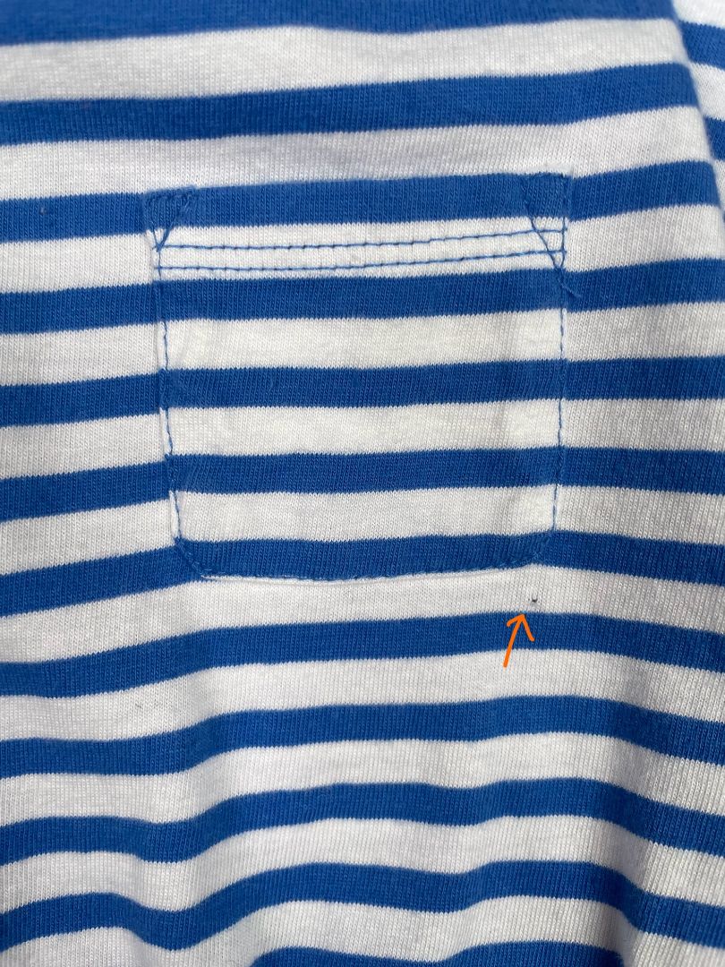 3/3T, Primary, Blue, White-striped drawstring romper