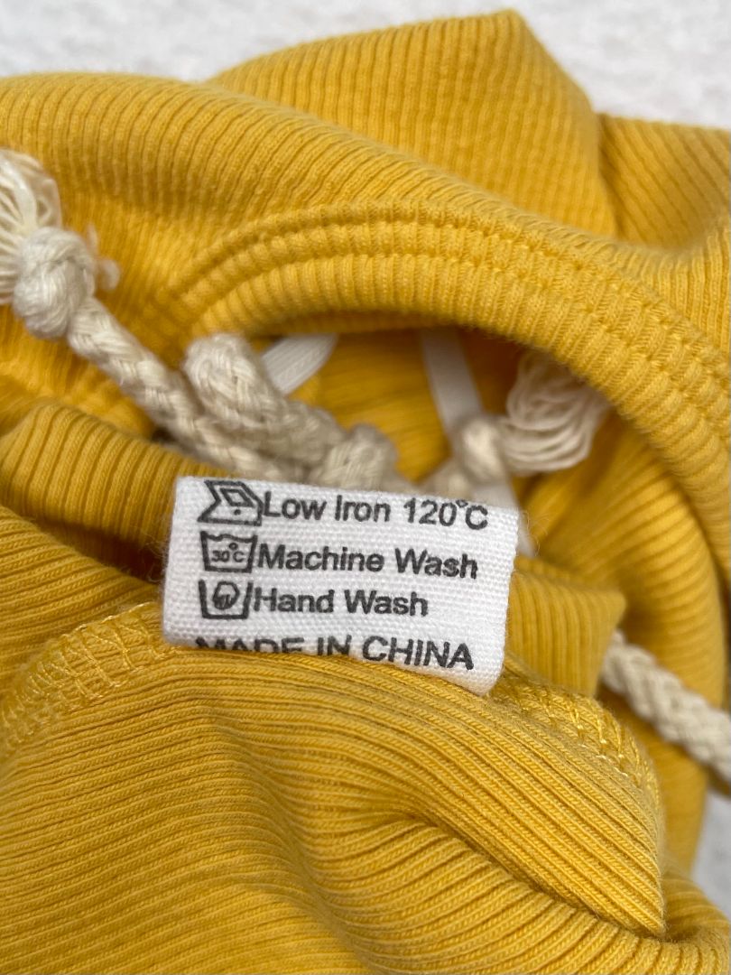 4/4T, Eadaie, Yellow, Rope strap ribbed bodysuit