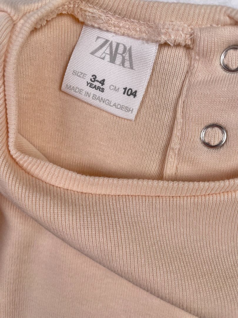 3-4, Zara, Cream, Long-sleeve shirt, ruffle hem and cuffs