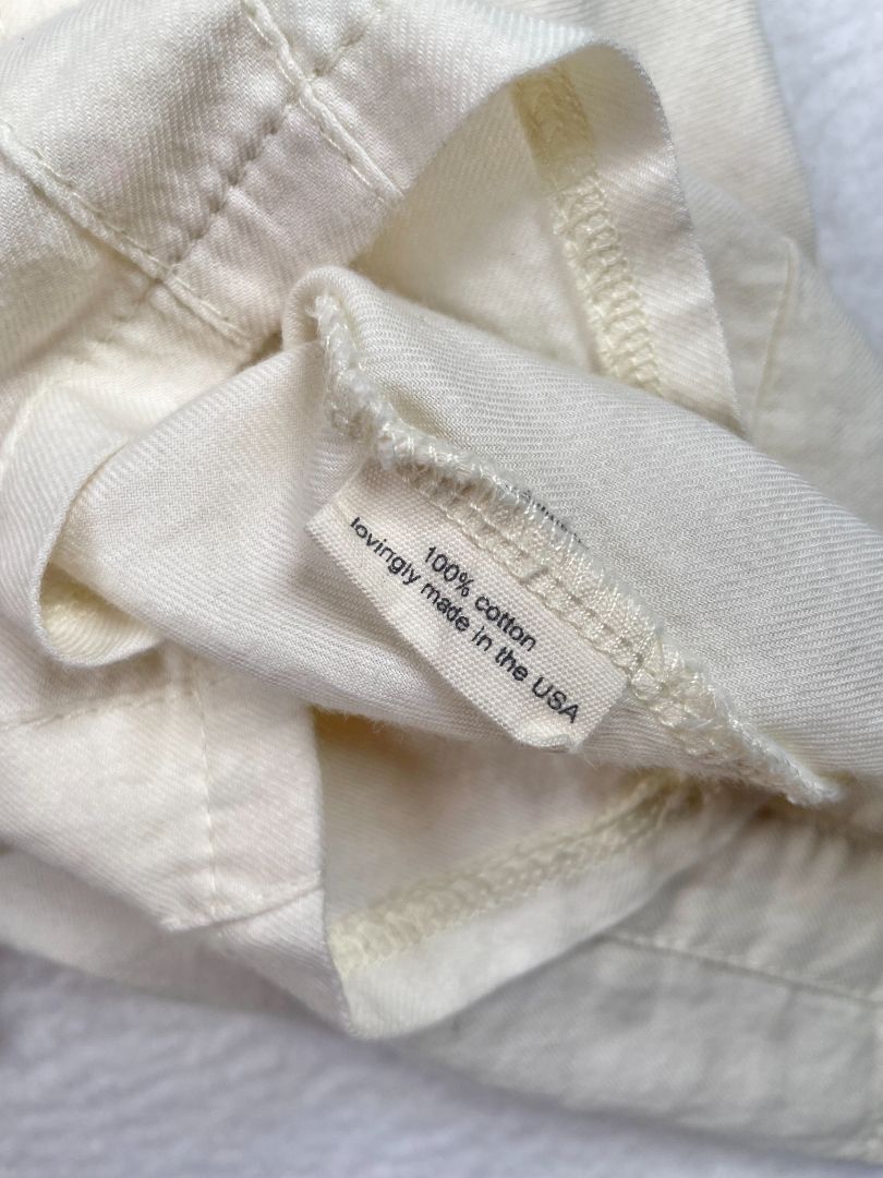 2-3, Mabo, Cream, Long-sleeve cotton blouse, vertical panels/seams, made in USA