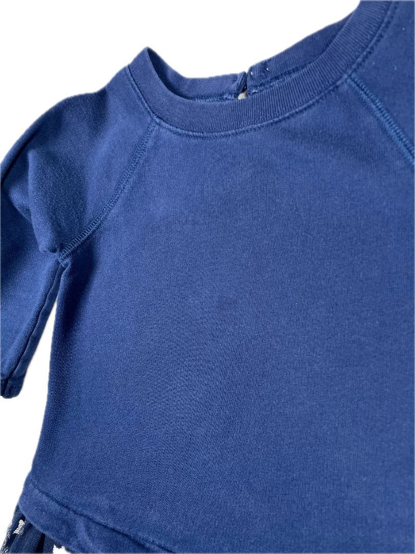 3/3T, Carter's, Blue, Long-sleeve sweatshirt dress w/ silver star tulle skirt