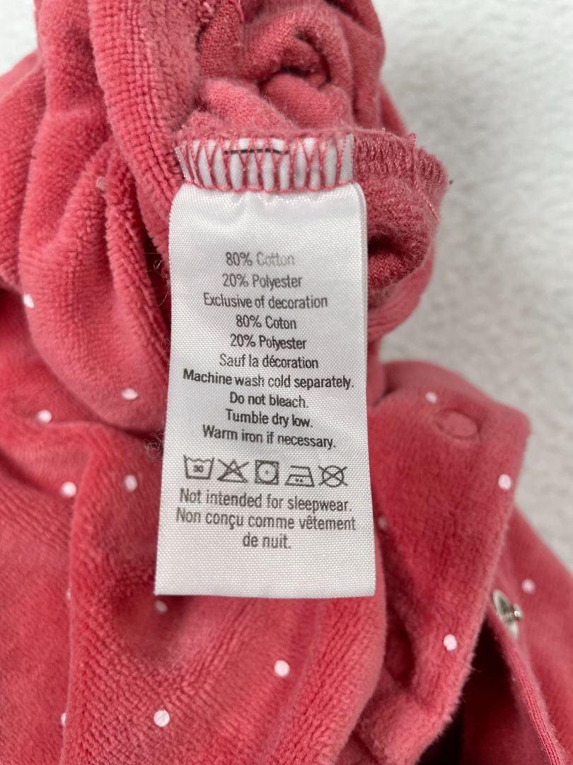 6-12 mo, Janie and Jack, Pink, Polka dot fuzzy coverall, ruffles at chest, snap legs