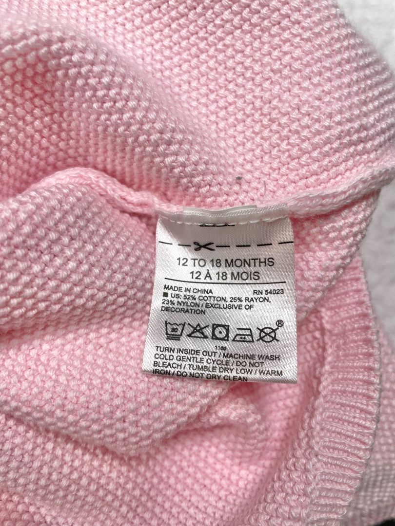 12-18 mo, Janie and Jack, Pink, Knit long-sleeve dress, ruffle collar + bloomers SET