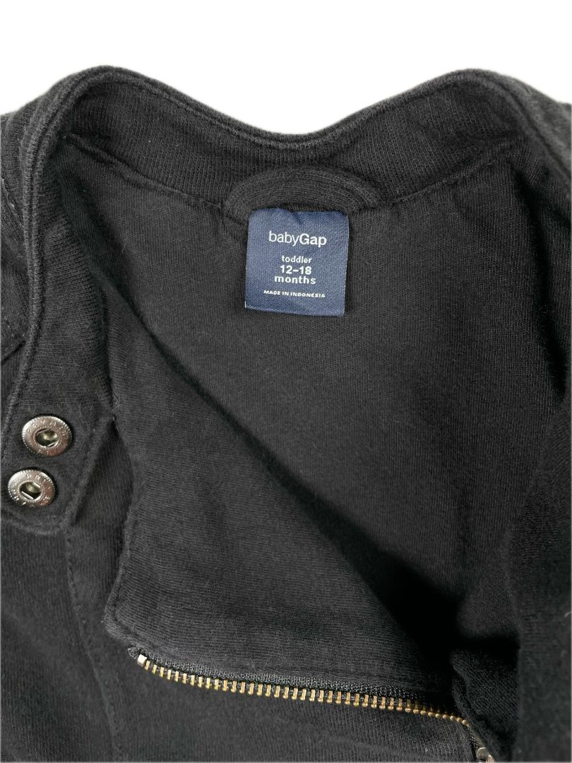 12-18 mo, babyGap, Black, Cotton motorcycle jacket