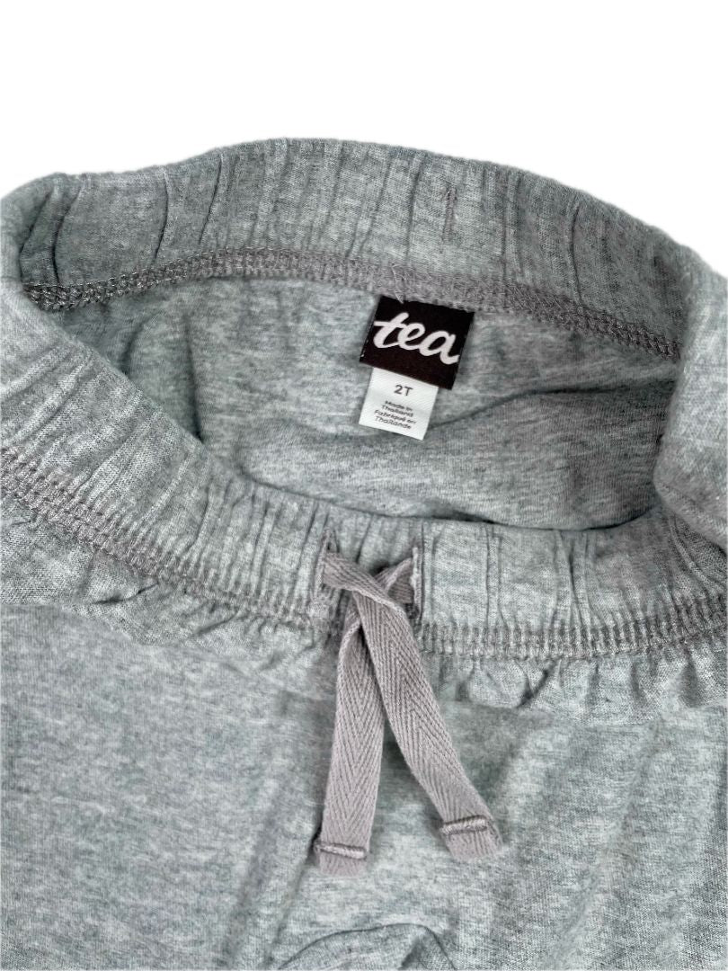 2/2T, Tea Collection, Grey, Solid drawstring joggers / leggings