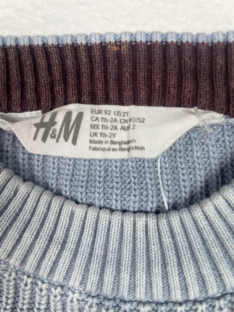 2/2T, H&M, Blue, Pullover boys knit sweater