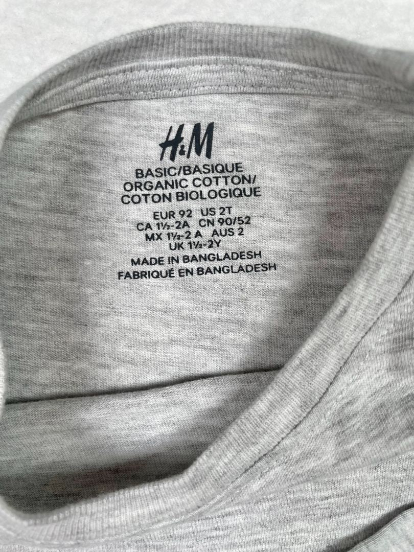 2/2T, H&M, Grey, Basic long-sleeve shirt