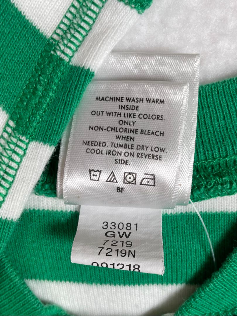 3-6 mo, Hanna Andersson, Green, Striped zip-up sleeper