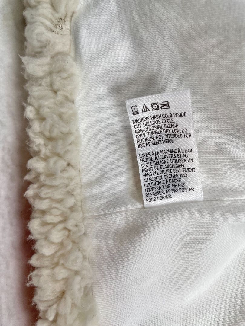 9-12 mo, Tea Collection, Cream, Shearling zip-up hoodie