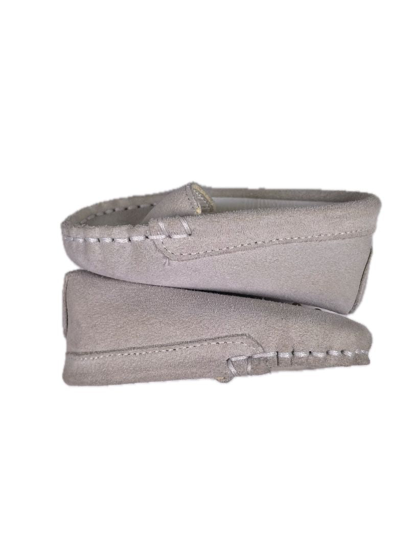 Newborn, Armani, Cream/grey, Suede driving moccasins