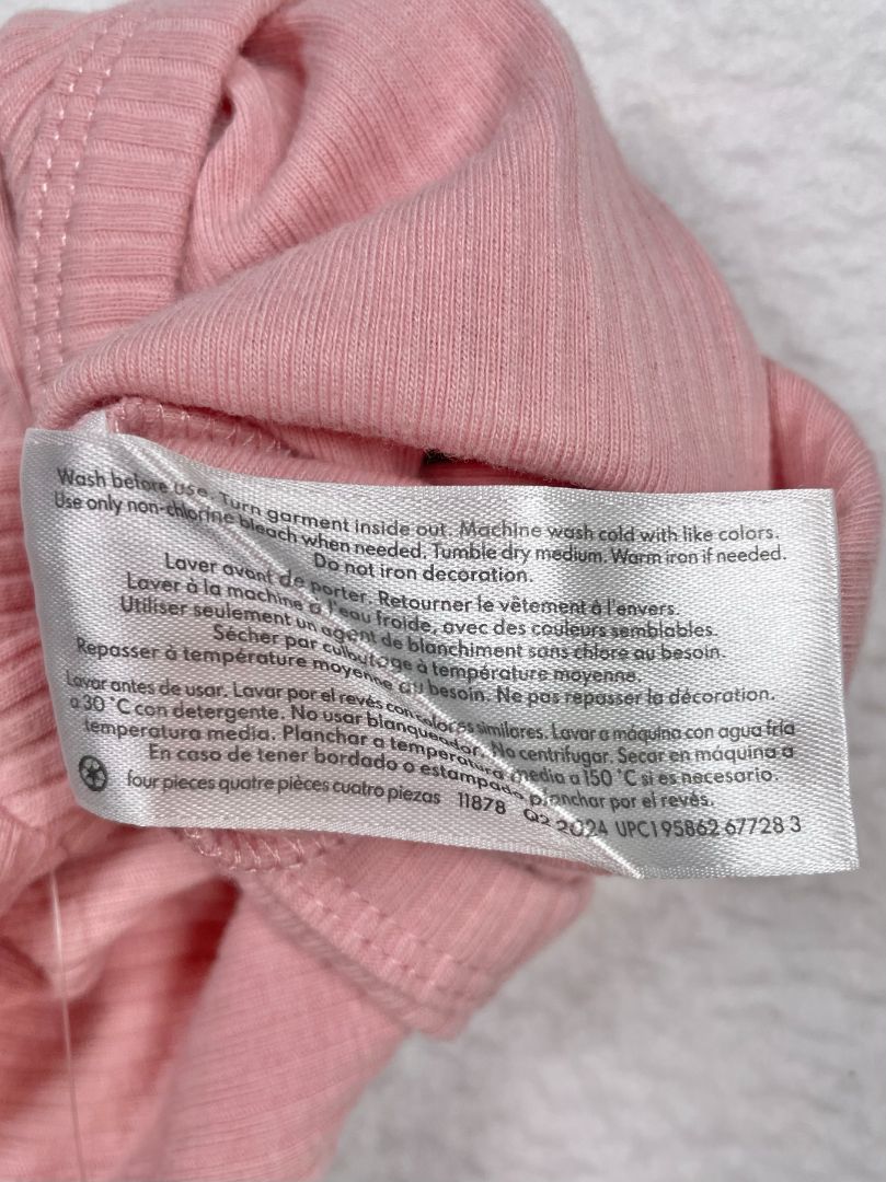 3 mo, Carter's, Pink, Ribbed long-sleeve bodysuit