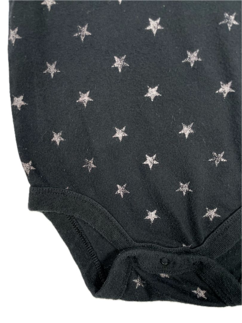 6-12 mo, babyGap, Black, Distressed star print long-sleeve bodysuit