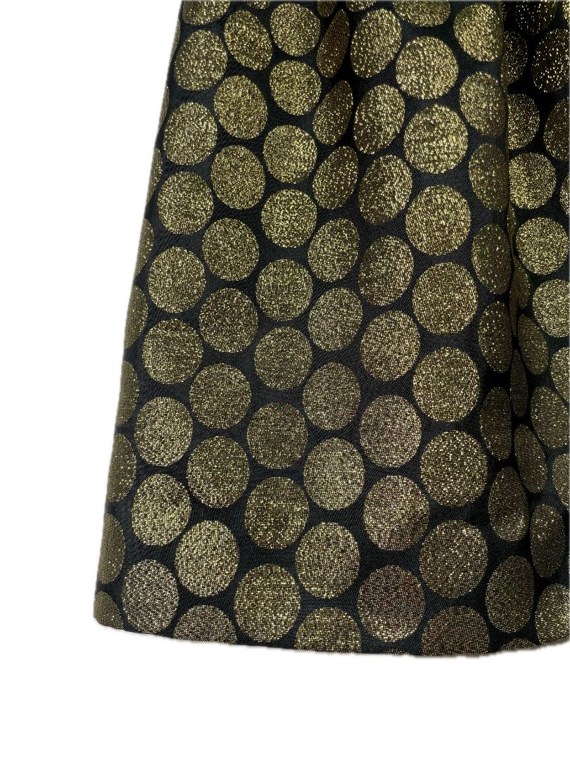 5/5T, J.Crew Crewcuts, Black, Sleeveless special occasion dress, metallic gold circle print skirt