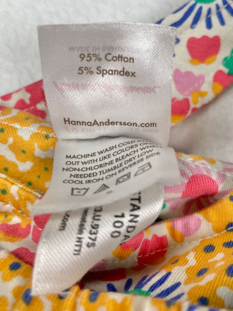 6-12 mo, Hanna Andersson, Cream, Floral crossback dress + bloomers SET, pink/blue/green/orange