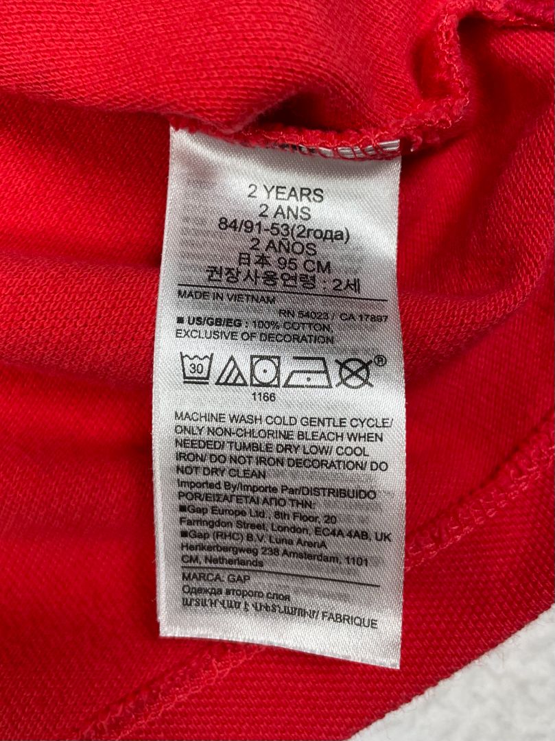 2/2T, babyGap, Red, Pique polo shirt, brown bear emblem