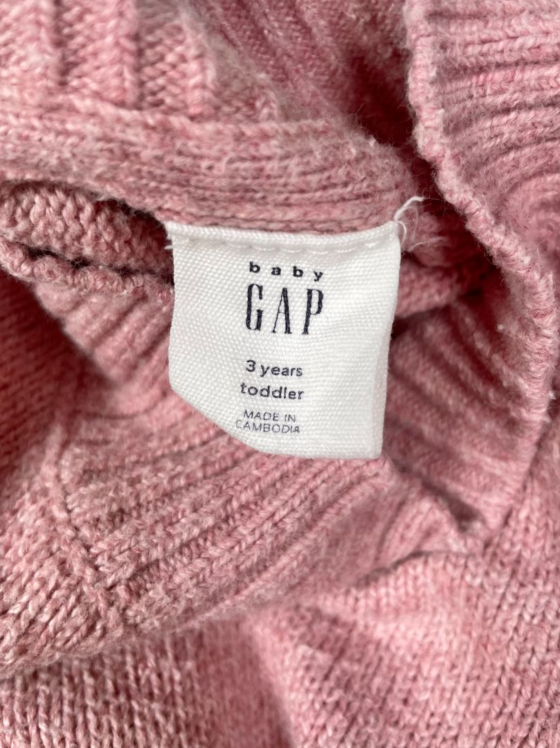 3/3T, babyGap, Pink, Mock neck puff sleeve pullover sweater