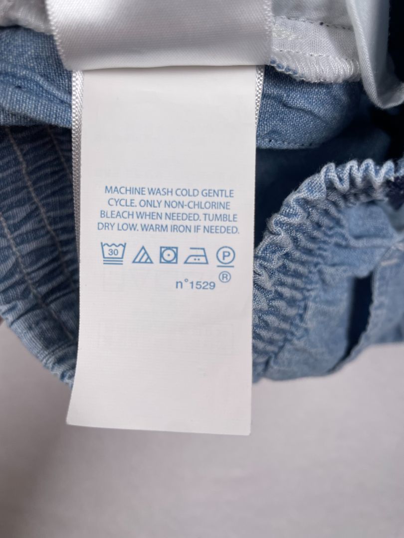 18 mo, Ralph Lauren, Blue, Chambray shorts with side stripes and number patch