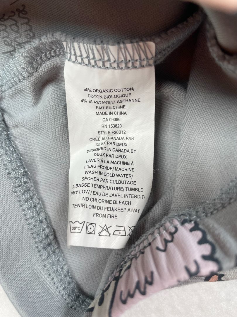 3 mo, Deux Par Deux, Grey, Sheep print baby legging