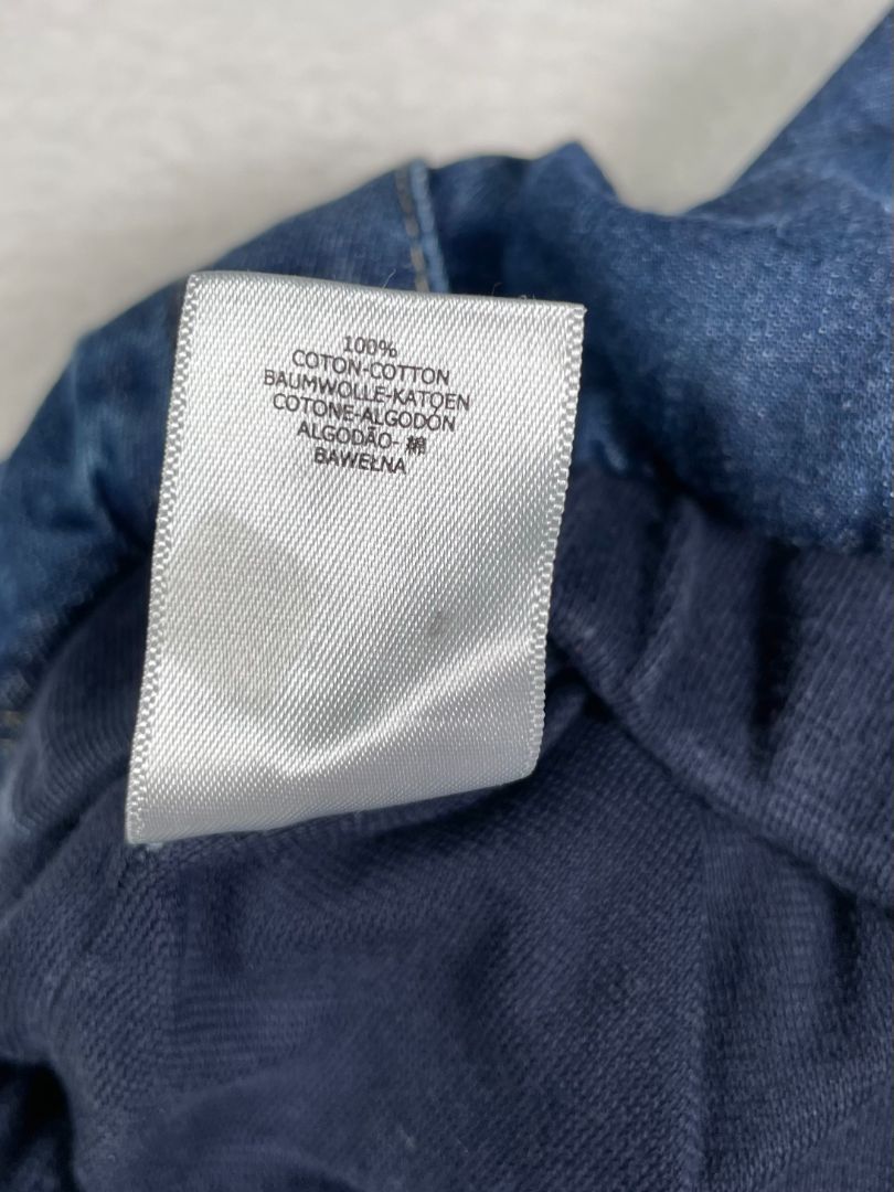 6 mo, Petit Bateau, Blue, Cotton-lined pull-on jeans, snap legs