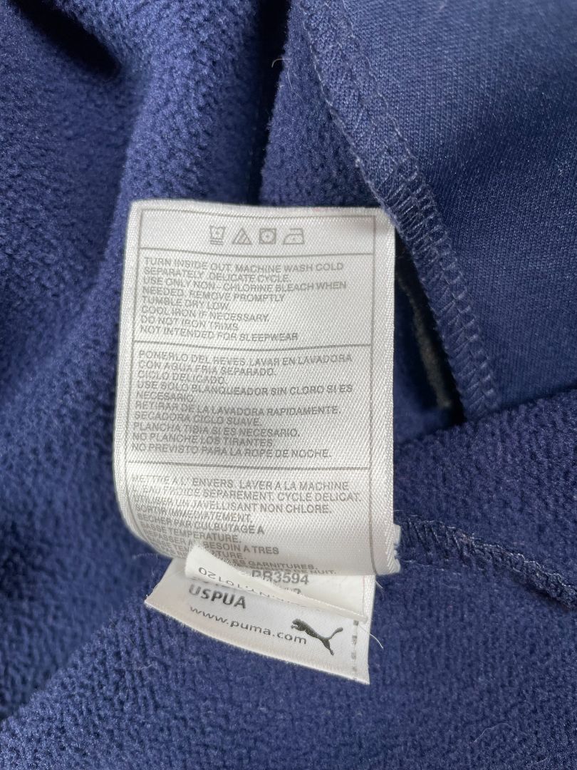 24 mo, PUMA, Blue, Zip-up hoodie, neon orange accents