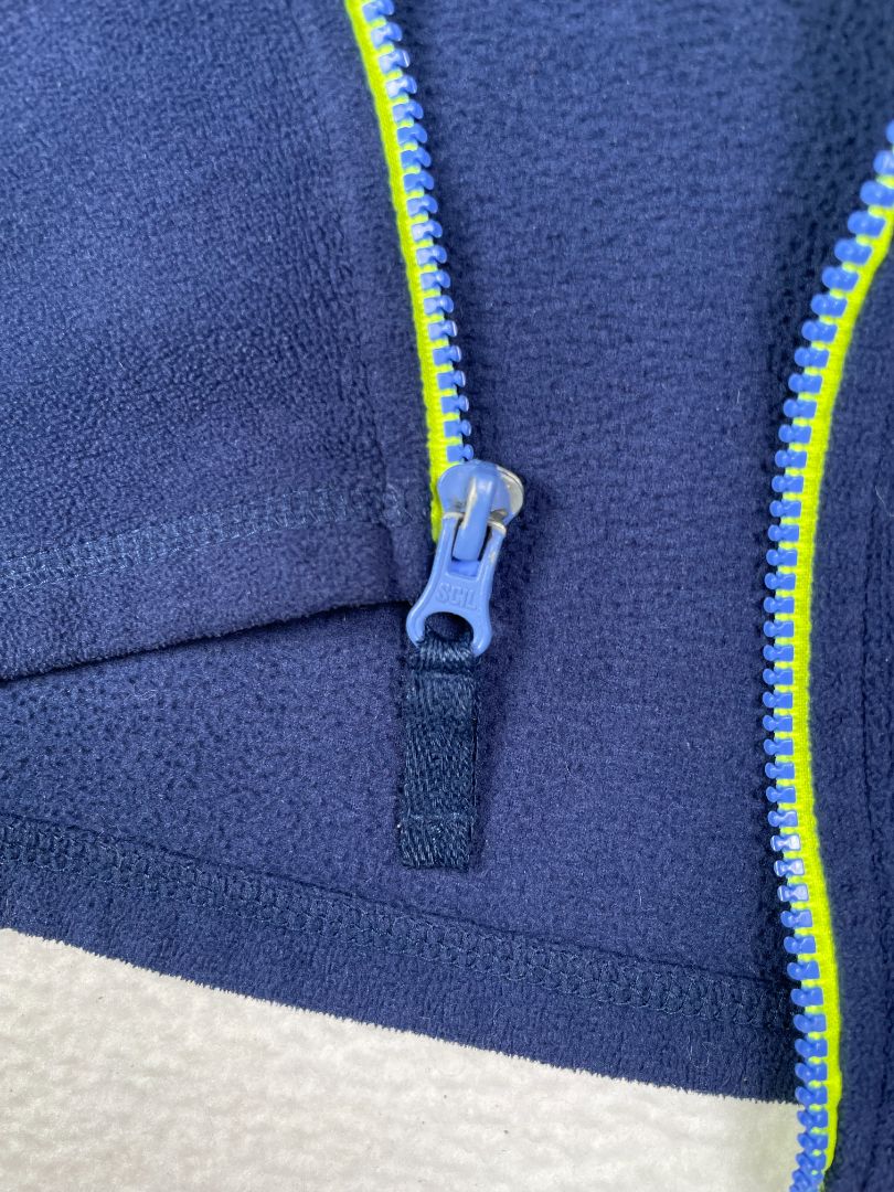 2/2T, Carter's, Blue, Fleece zip-up jacket, blue/green zipper