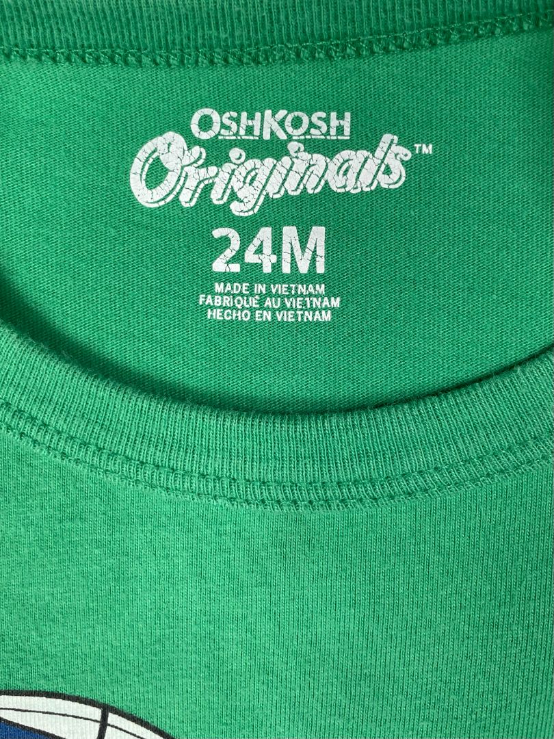 24 mo, OshKosh B'Gosh, Green, Jets graphic long-sleeve t-shirt