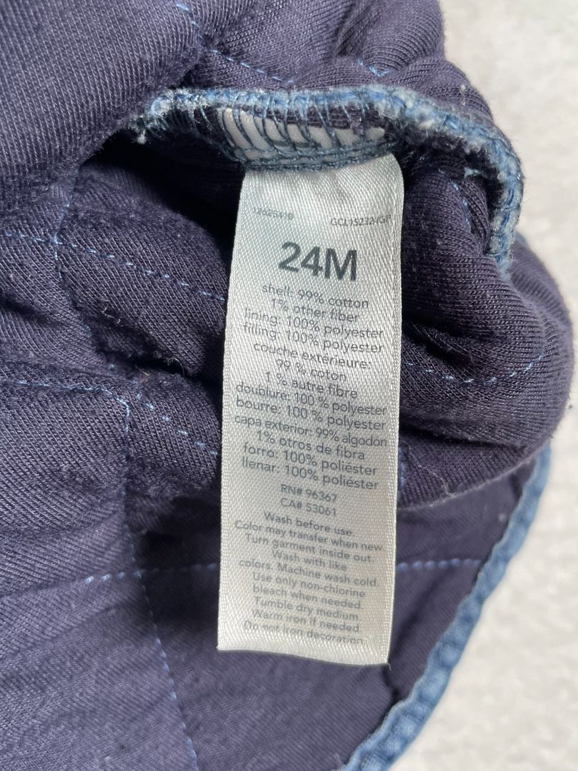 24 mo, OshKosh B'Gosh, Blue, Quilted chambray button-up jacket/shacket