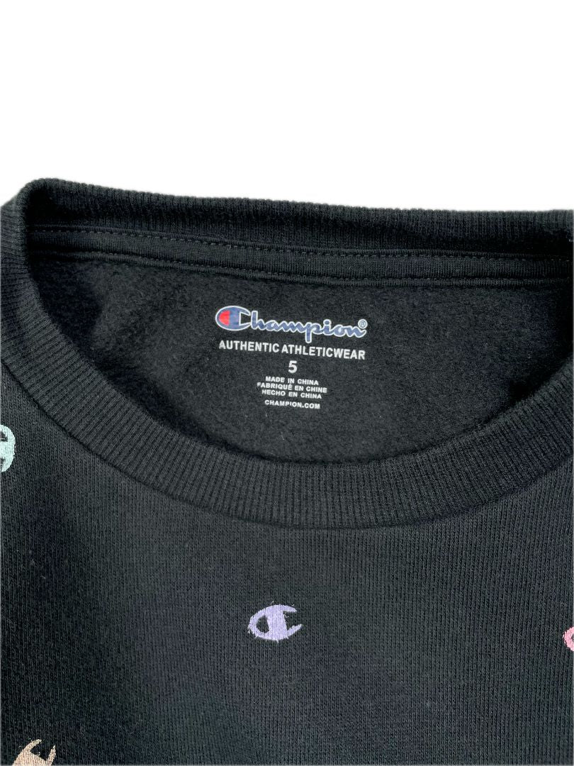 5/5T, Champion, Black, Pastel logo pullover sweatshirt