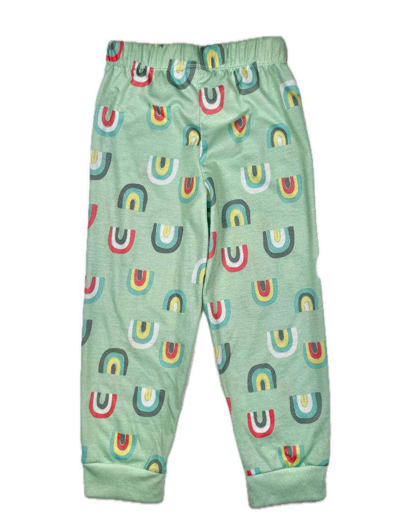 5-6, Eddie Bauer, Green, Rainbow print elastic waist pajama pants