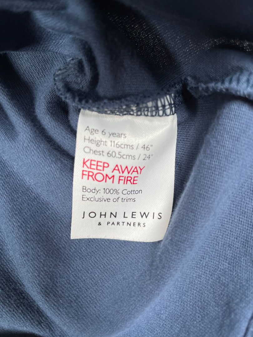 6, John Lewis & Partners, Blue, Flower pattern long-sleeved shirt