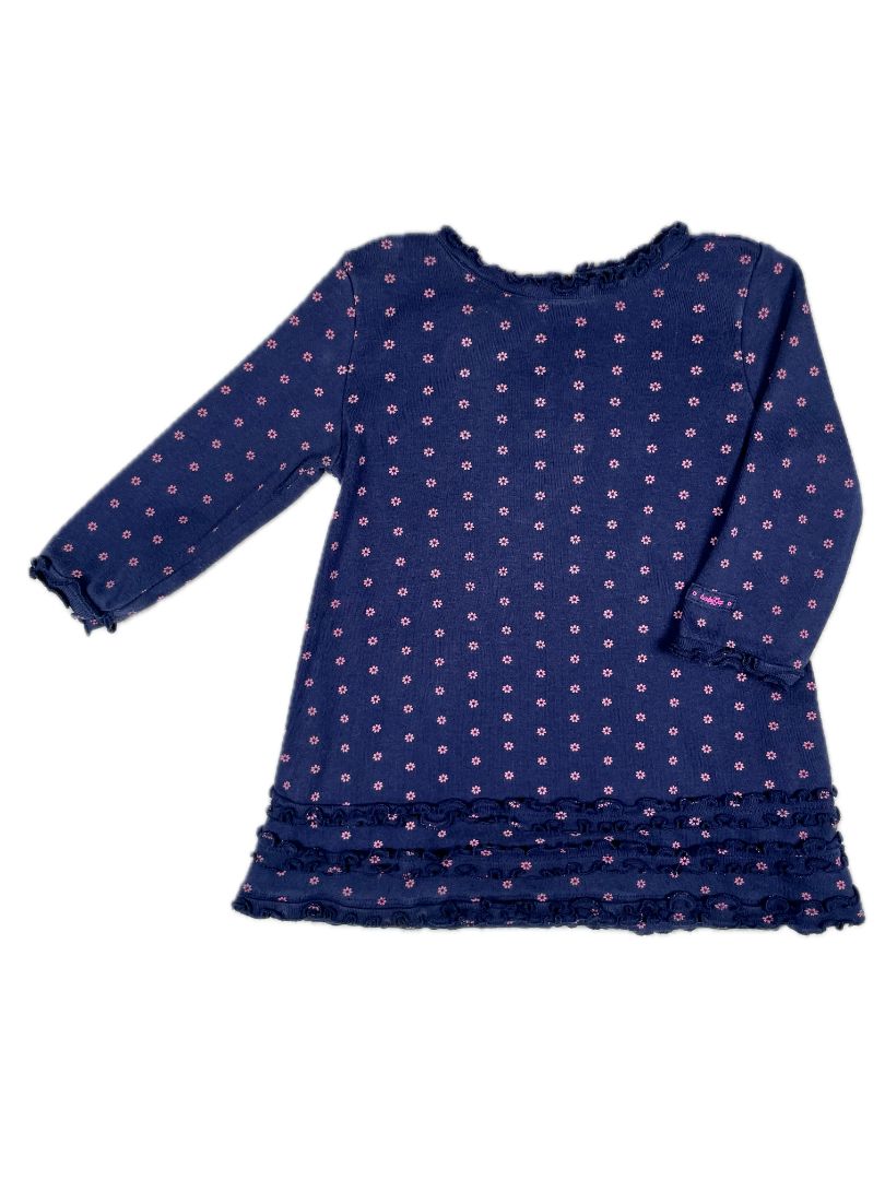 6-12 mo, babyGap, Blue, Long-sleeve ruffle bottom floral pattern dress