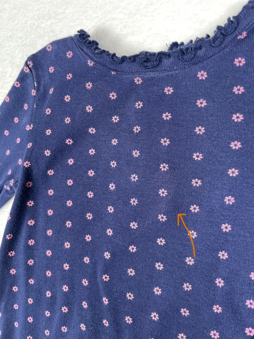 6-12 mo, babyGap, Blue, Long-sleeve ruffle bottom floral pattern dress