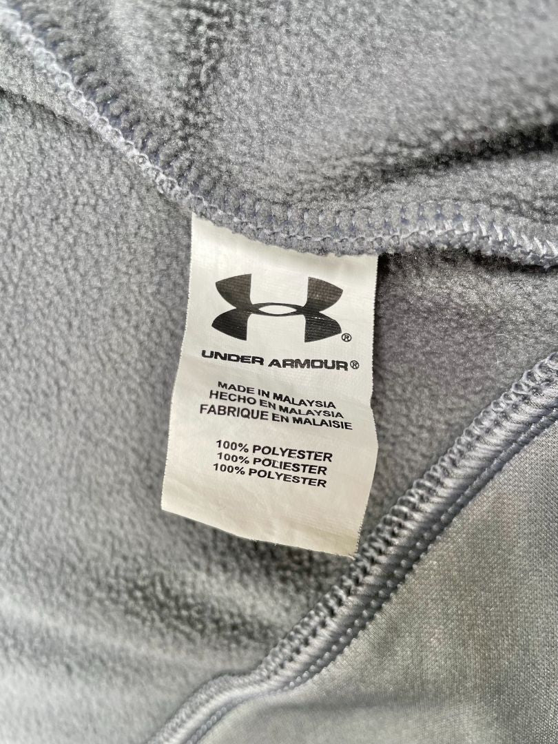 3/3T, Under Armour, Grey, Zip-up hoodie, fleece-lined, green logo