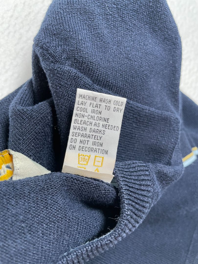4/4T, Quicksilver, Blue, Pullover sweater, light blue/tan stripes and hems