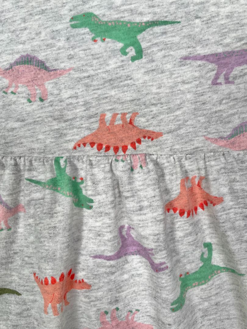 3/3T, Old Navy, Grey, Short-sleeve dinosaur dress