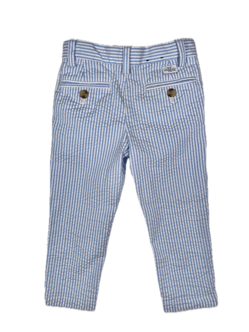 3/3T Vineyard Vines, Blue, Seersucker pants, blue/white vertical stripes