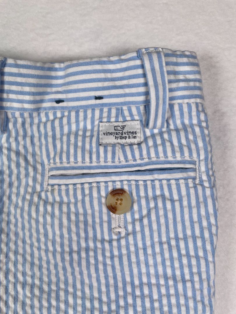 3/3T Vineyard Vines, Blue, Seersucker pants, blue/white vertical stripes